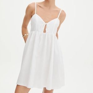 Tie Front Babydoll Mini Dress